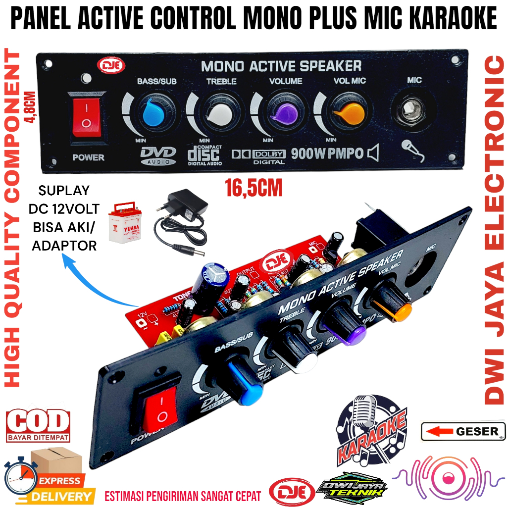 Panel Active Tone Control Mono Plus Mic Karaoke