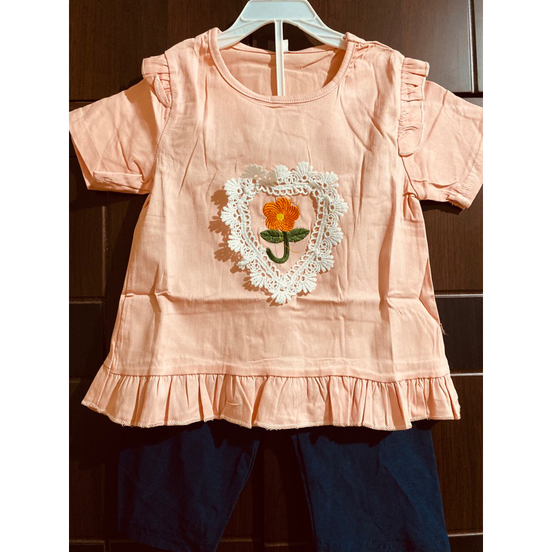 Setelan celana bunga bordir