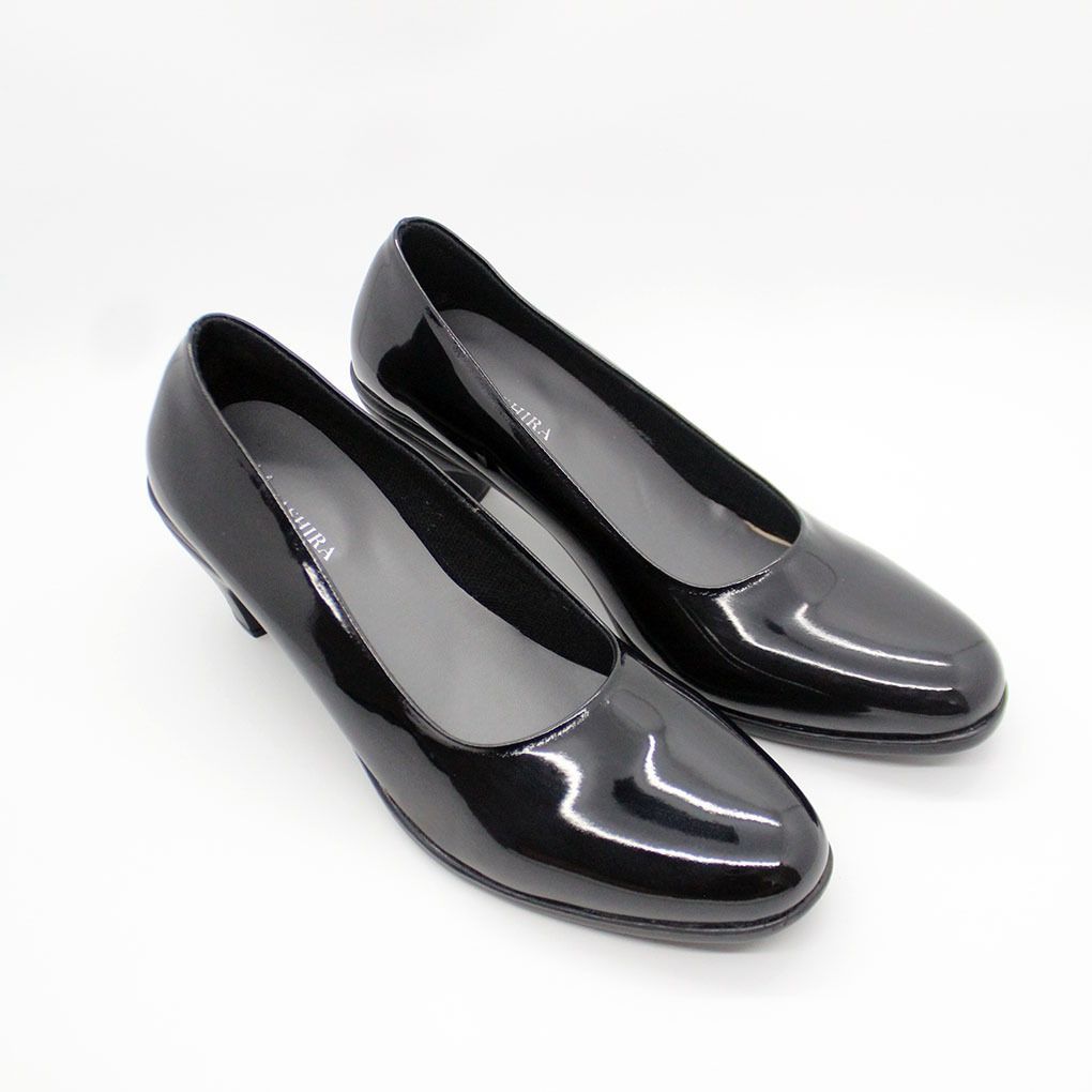 pantofel wanita SEPATU PANTOFEL HITAM HAK 3CM PASKIBRA 36-40