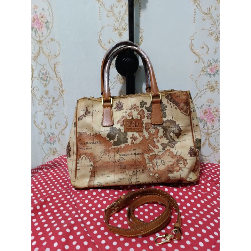 ancieng sailing map tas peta wanita kulit preloved no minus