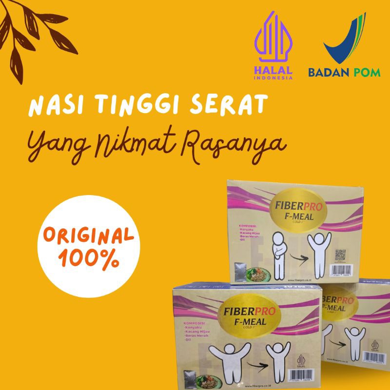 

F Meal Gold Nasi Formula Tinggi Serat Dari Tepung Porang Kacang Hijau Biji Gandum Beras Merah Untuk Diabetes Obesitas Maag Asam Lambung Penyakit Pencernaan Sembelit Wasir Ambeyen