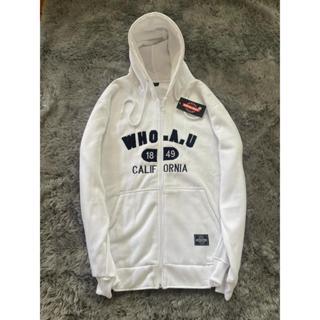Jaket Sweater Hoodie WHO A.U BORDIR - Hoodie Zipper WHO.AU 1849 California Putih Pull Bordir Premium