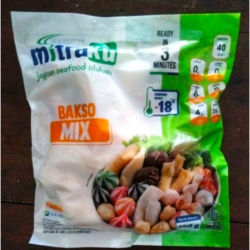 

Bakso ikan mix Mitraku 250gr