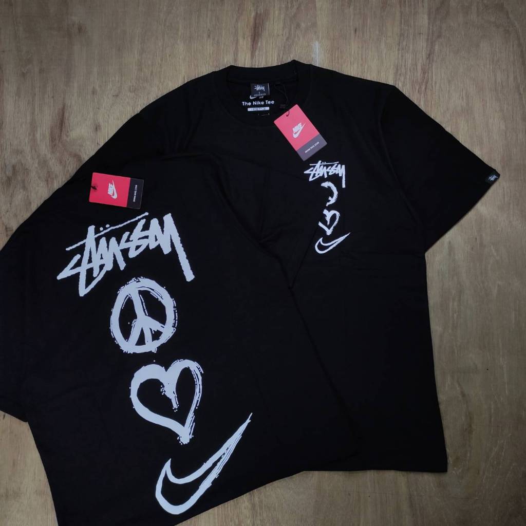 Stussy x Nike Feace & Love Black Oversize Tee T-Shirt Kaos