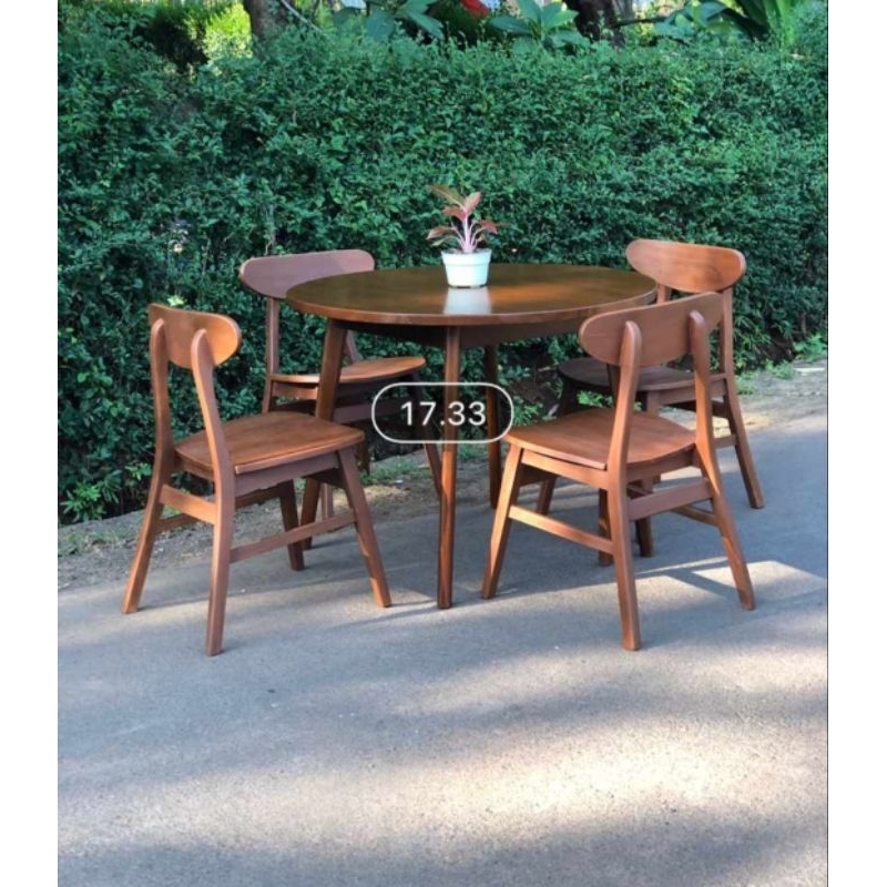 Set meja cafe ropan - kursi meja  cafe terlaris - set meja cafe ropan - diameter meja 1m - kursi caf