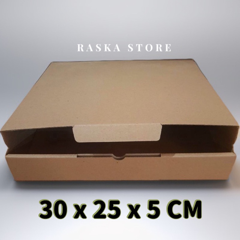 

Kardus box karton UK 30 x 25 x 5 Cm model kardus pizza