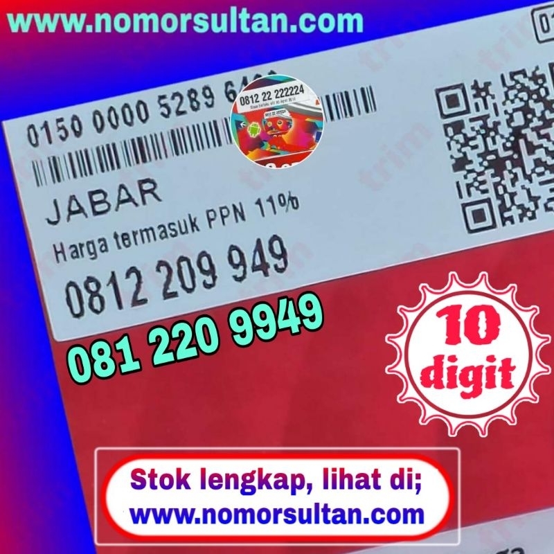 NOMOR CANTIK KARTU PERDANA SIMPATI 10 DIGIT  9949