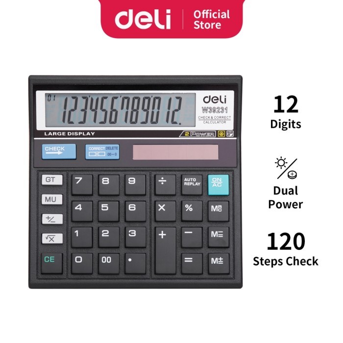 

DELI CALCULATOR W39231 HITAM/PUTIH