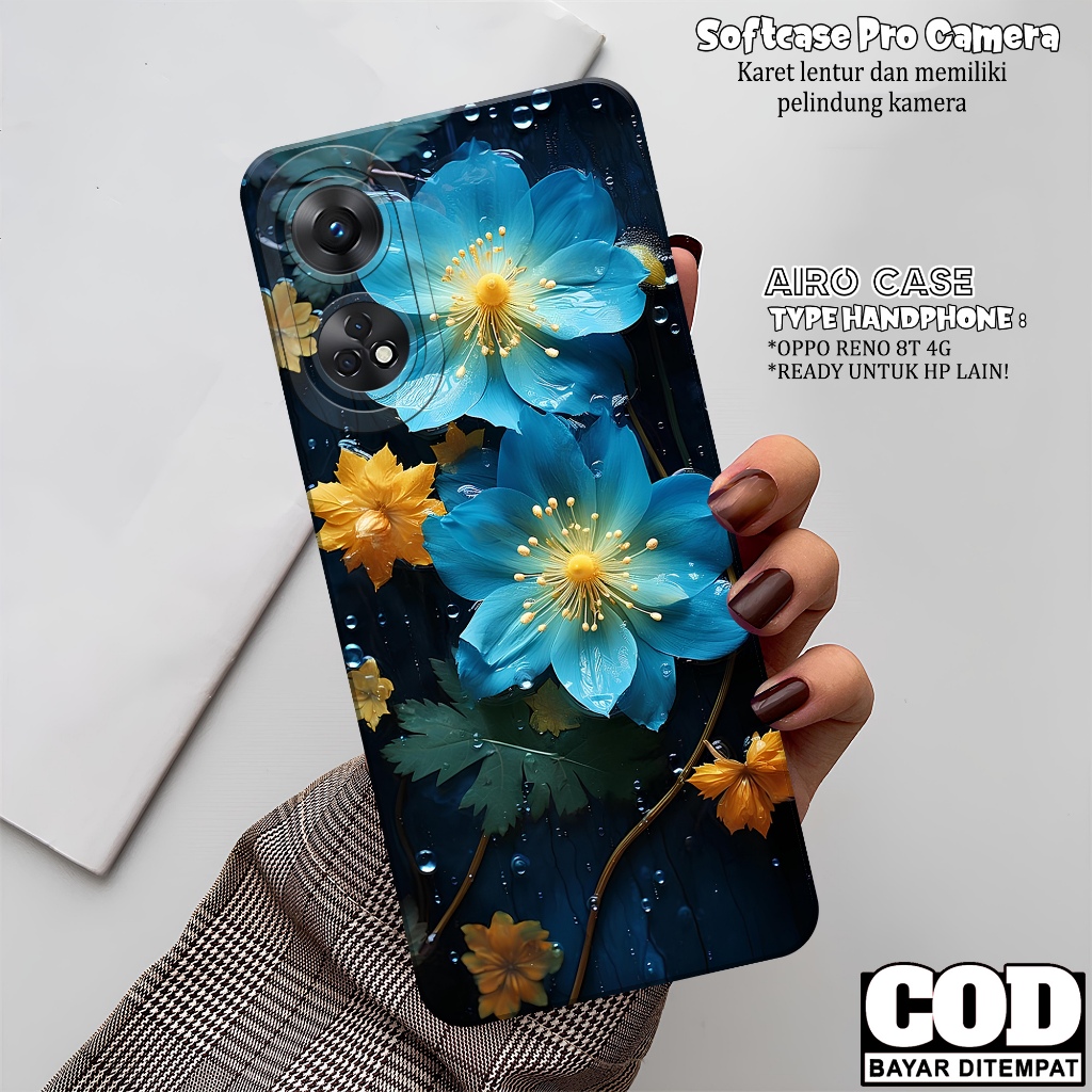 Softcase OPPO RENO 8T 4G Terbaru Case OPPO RENO 8T 4G Terbaru Fashion Case Bunga Casing OPPO RENO 8T