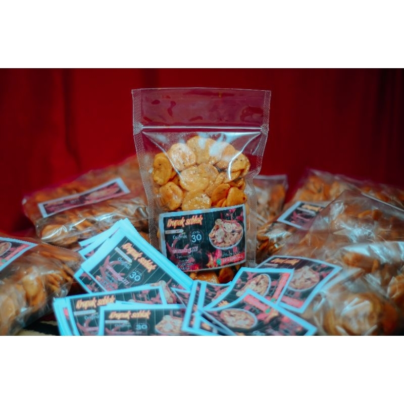 

krupuk seblak udang pedas daun jeruk 250gram