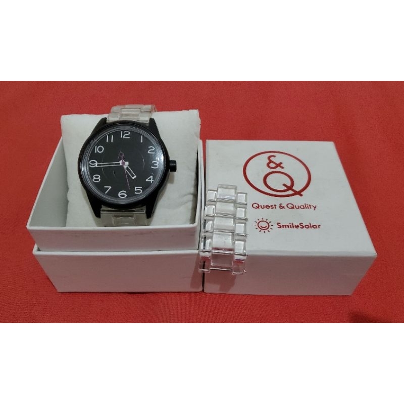 Jam cewek wanita q&q smile solar original