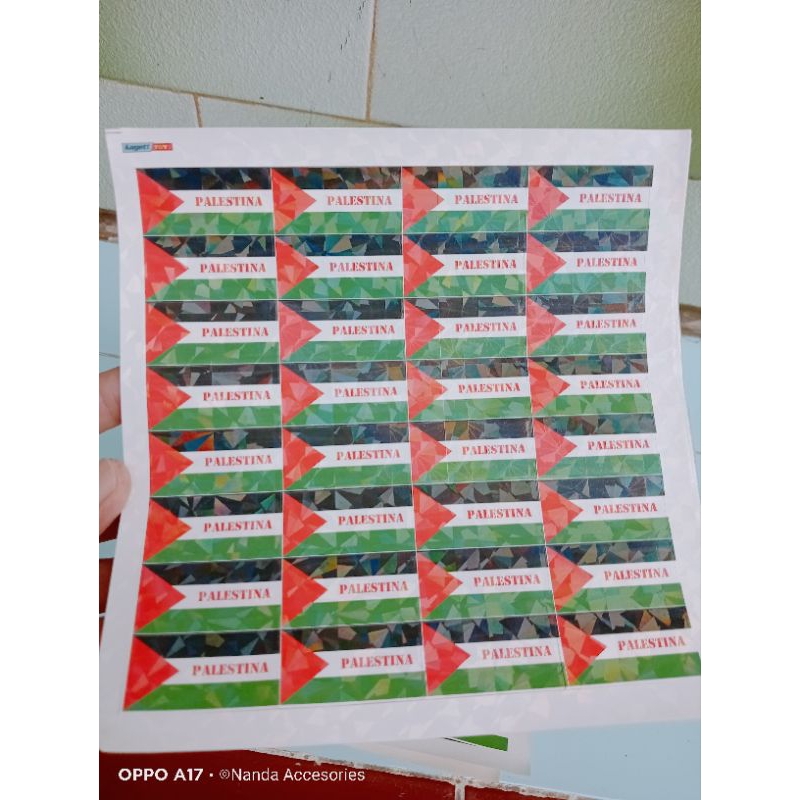 

Stiker pipi bendera palestina hologram 32 pcs