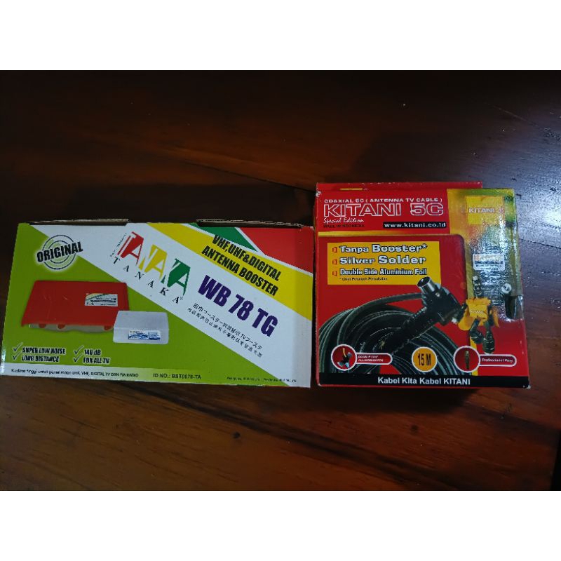 Kabel Antena Kitani 5C 15M + Booster Tanaka WB 78 TG