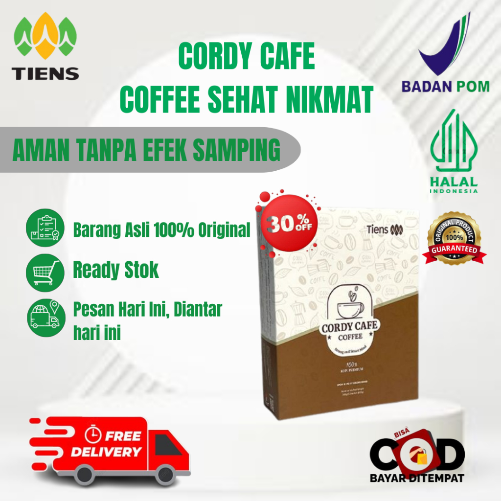 

TIENS CORDY CAFE COFFEE || BISA UNTUK PRIA WANITA || KOPI PENGUAT STAMINA || SEHAT KUAT NIKMAT BPOM