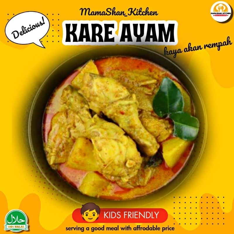 

KIDS FRIENDLY..!! "KARE AYAM ORGANIK + KENTANG BUMBU MEDOK" (AYAM UKURAN BESAR)
