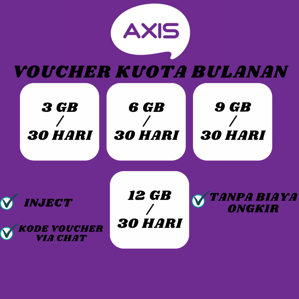 PAKET DATA AXIS BULANAN|| FULL 24 JAM|| Banyak bonus nyaa