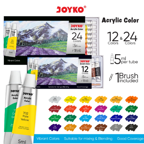 

Joyko Acrylic Colour 12 Warna 5ml Paint / Cat Akrilik Joyko ACC-5 SF6