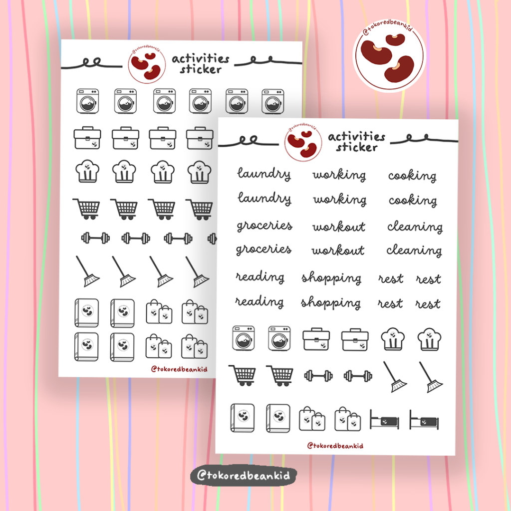 

Activities sticker planner | sticker planner | journal sticker | sticker angka | bullet journal sticker