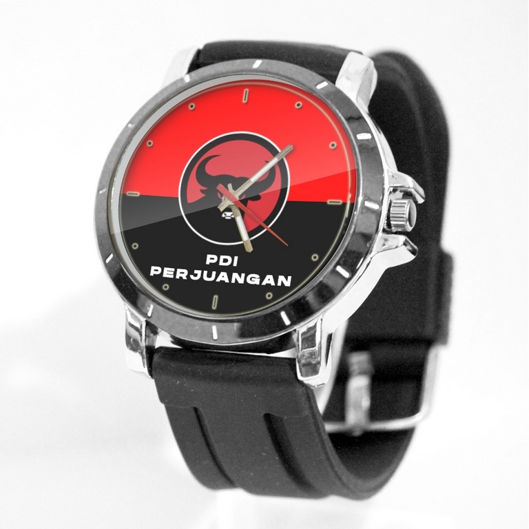 jam tangan partai PDI perjuangan | jam tangan partai murah | jam tangan rubber