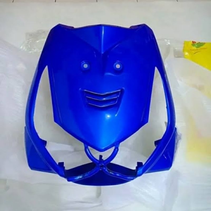 tameng depan beat karbu biru dasi depan beat karbu biru