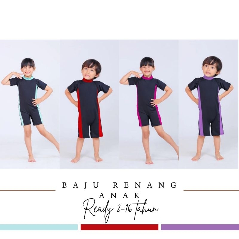 Baju Renang Polos Anak Laki Laki Perempuan 2-13 tahun
