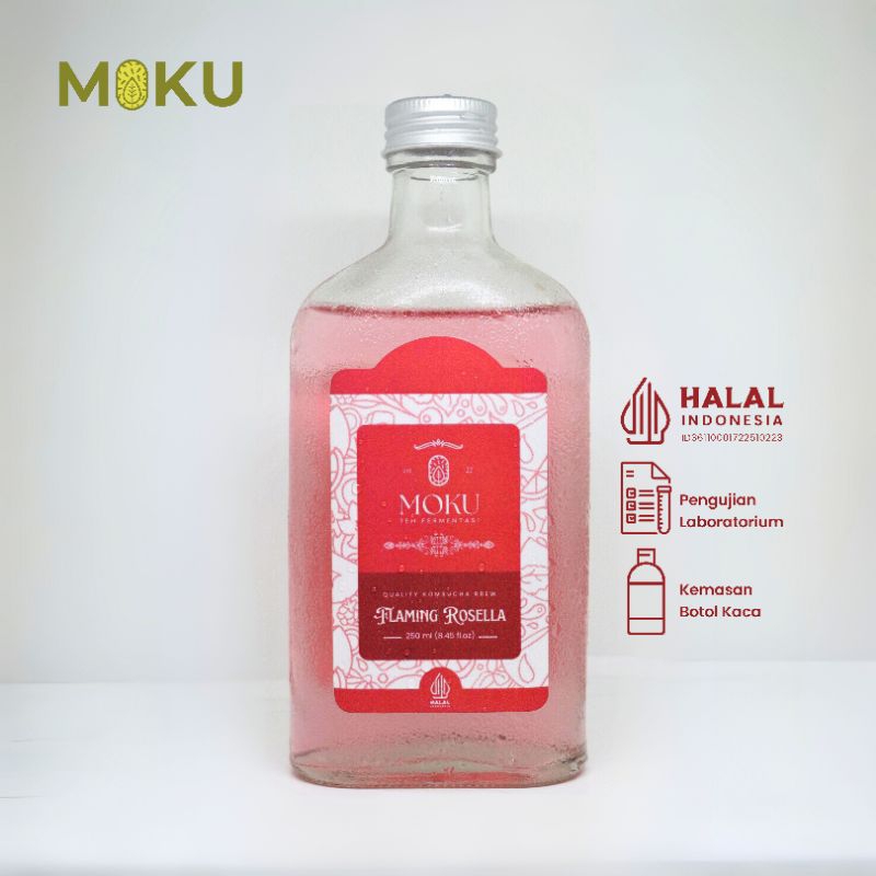 

Kombucha Flaming Rosella 250 ml by Moku (Minuman Teh Fermentasi Probiotik)