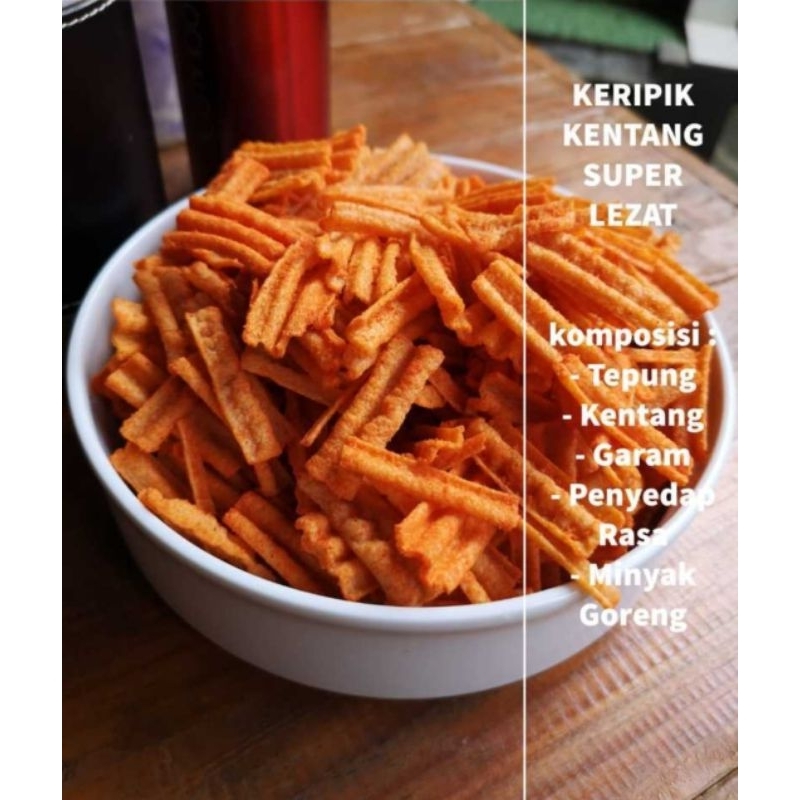 

KERIPIK KENTANG BALADO 1/2KG(500GRAM)/ KENTANG BALADO RENYAH