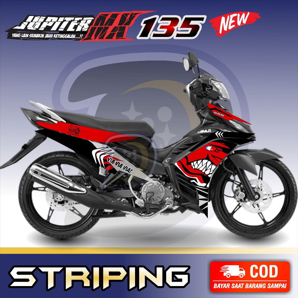 Striping Lis Jupiter Mx 135 New Stiker Motor Jupiter Mx 135 New Shark