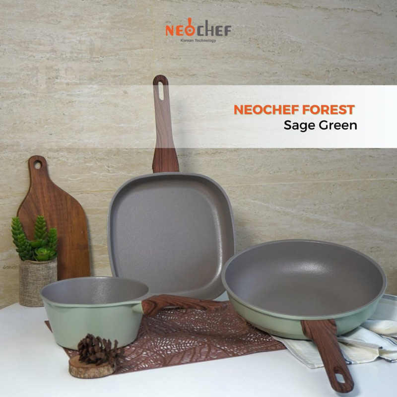 READY neochef forest Premium Cookware Set teflon