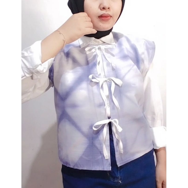 Terra Vest/rompi outer wanita/ vest tali/vest batik shibori