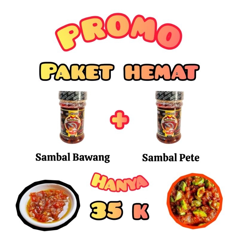 

Promo Paket Hemat Sambal Bawang + Sambal Pete