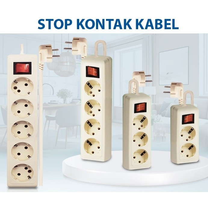 Stop Kontak Kabel 3Lubang 5 Lubang Colokan Listrik 3M Terminal Listrik Colokan Kabel