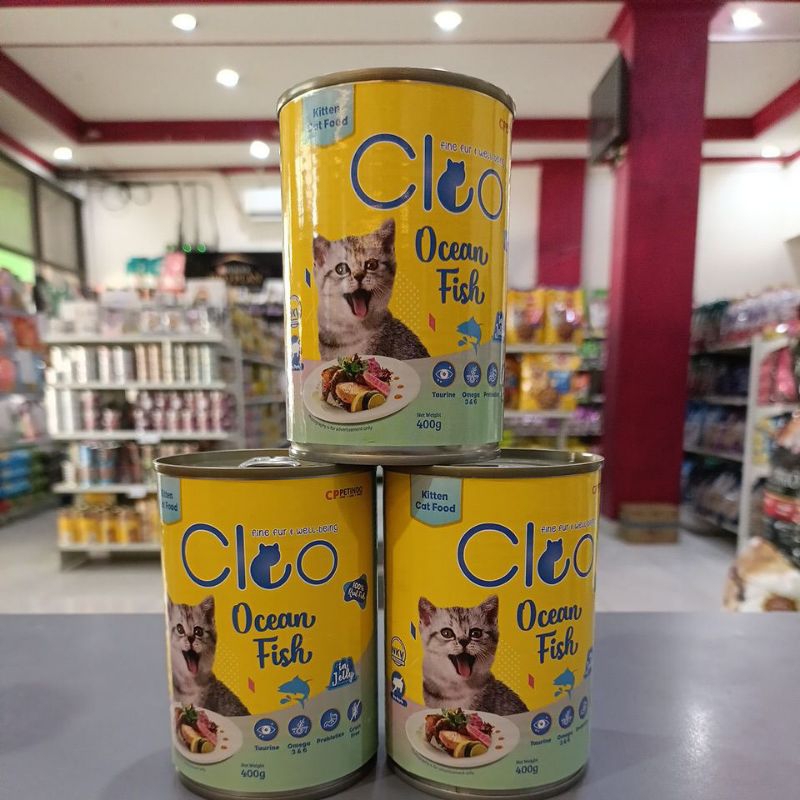 cleo kaleng kitten ocean fish makanan kucing Cleo kitten kaleng