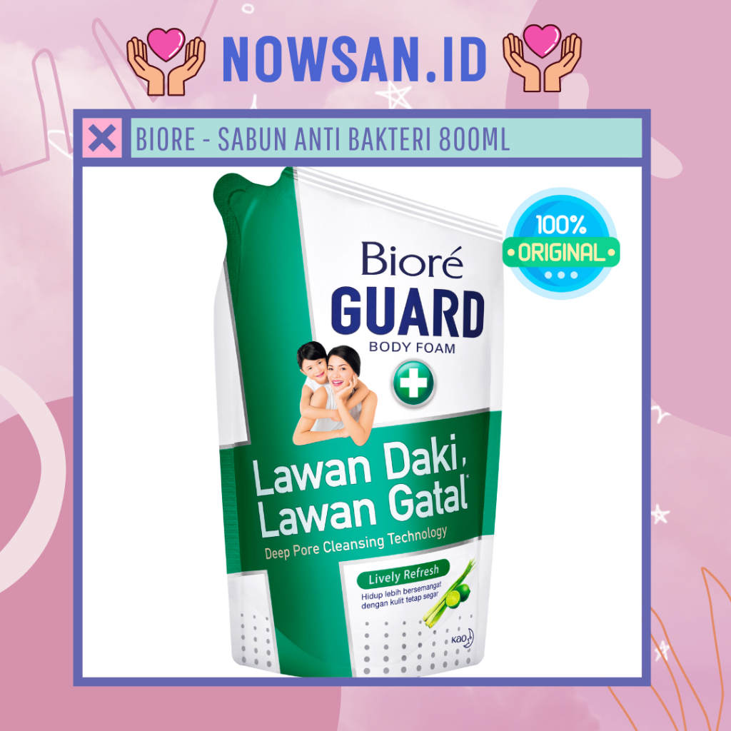 Biore Guard Body Foam 800ml sabun mandi cair refill- Hijau - Nowsan.ID