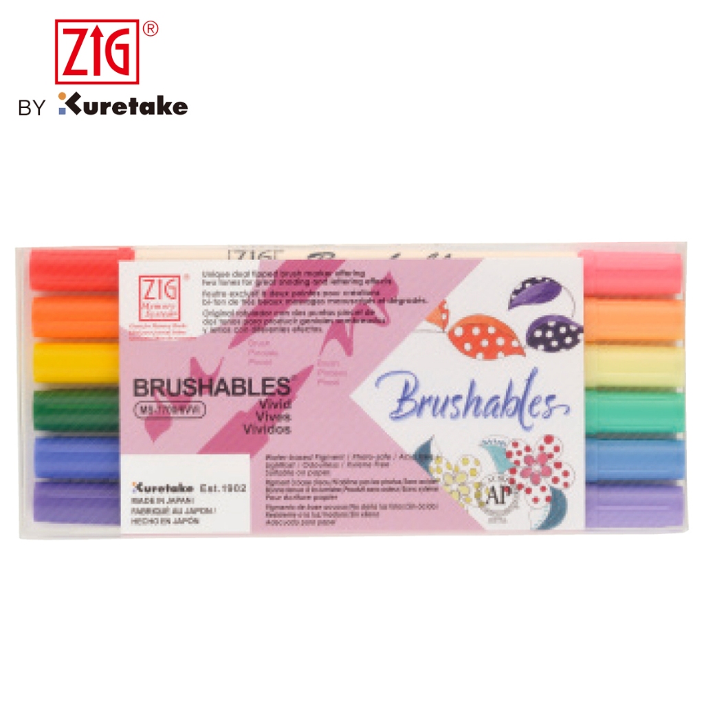 

ZIG KURETAKE Memory System Brushables Set Vivid 6 Colors MS-7700/6VVI