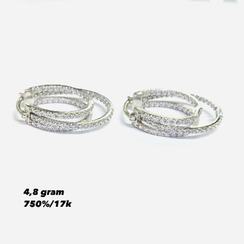 anting emas jepit fashion 750%/17k