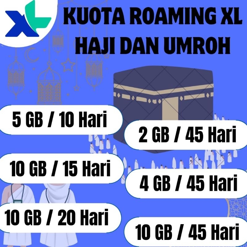 PAKET DATA ROAMING PROMO XL HAJI & UMROH & BISA REQUEST KEBERANGKATAN