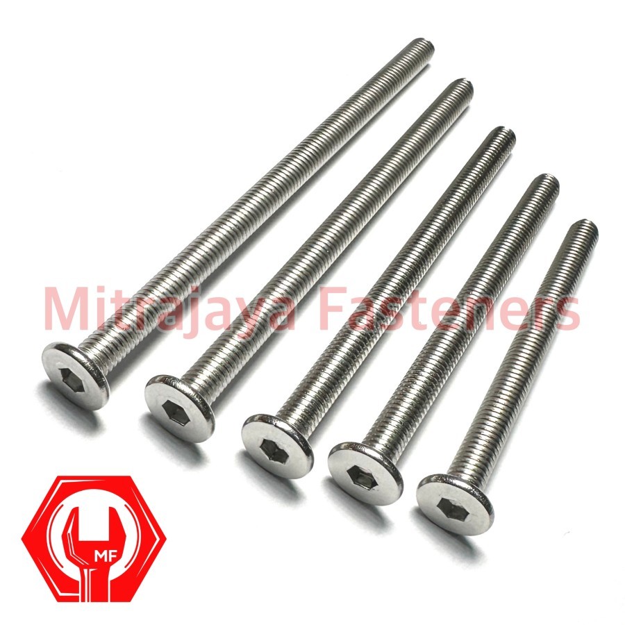 Baut L M6x110 Stainless Steel Kepala Tipis Ultra Thin Head