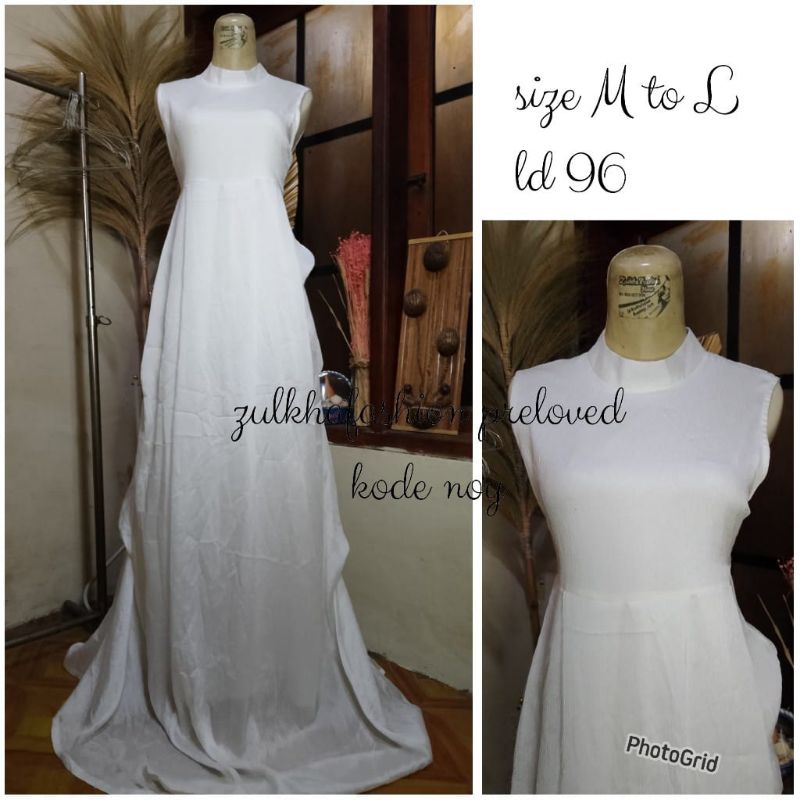 GAUN PUTIH POLOS