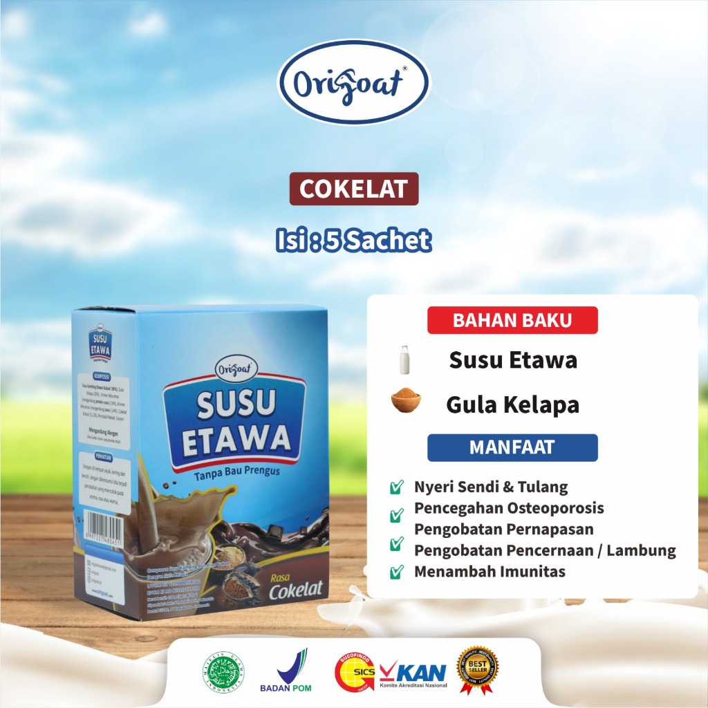 

ORIGOAT SUSU ETAWA COKELAT ATASI NYERI SENDI PEGAL LINU ASAM URAT REMATIK JAGA KESEHATAN TULANG DAN PERNAFASAN ...