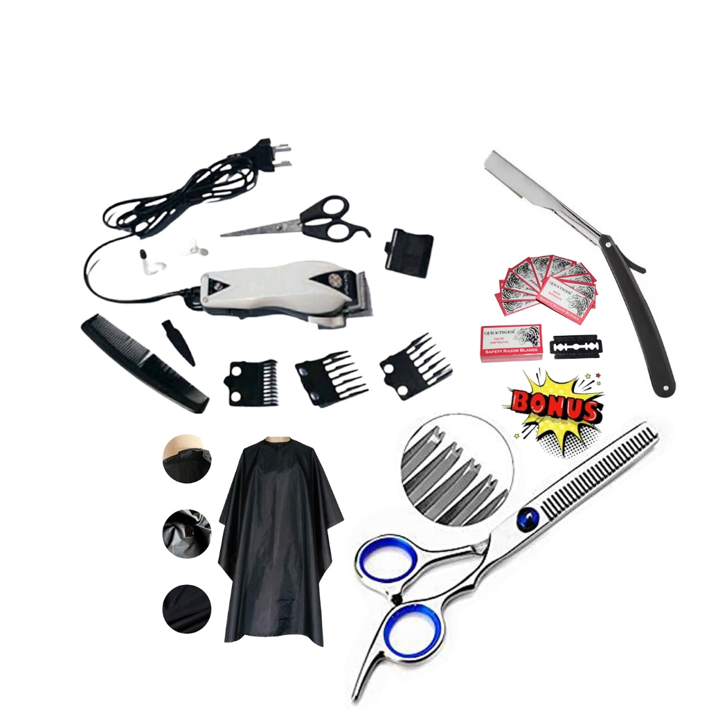 Alat Potong Rambut Listrik 1 Set Original [ BONUS PISAU RAZOR ] Alat cukur Rambut Happy King HK 900