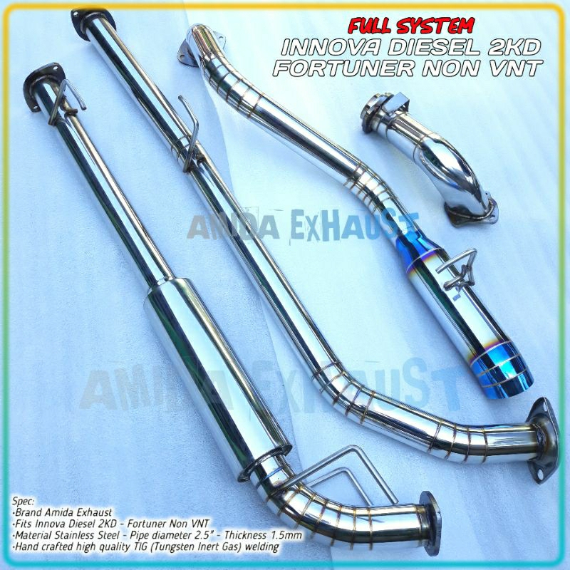 Knalpot Full System Innova Diesel 2KD / Fortuner 2KD Non VNT