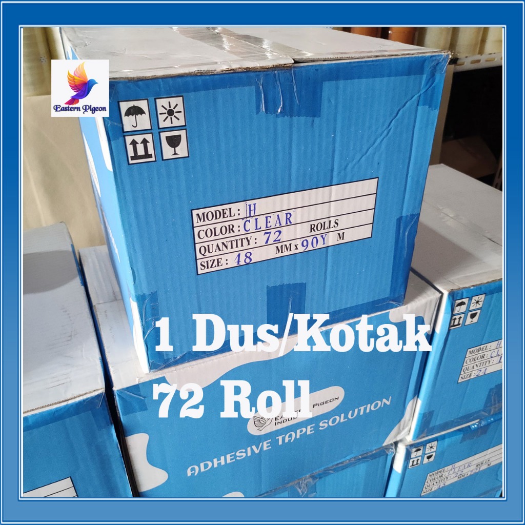 

Eastern Pigeon Lakban 48mmx90yard 1 Dus Kotak Isi 72 Roll Selotip 2 Inchi Premium Selasiban Isolasi Bening 45 Micron