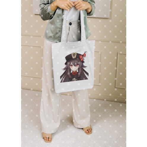 Mau Tote Bag Dewa Asli Custom Hu Tao Raiden Kazuha Ayaka Ayato GI Zhong Li Yelan Hu Tao