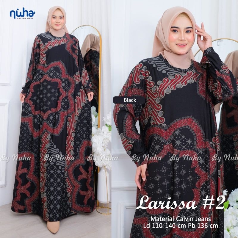 Terbaru baju gamis hitam jumbo Zivara dress ld110-130  jumbo melar xxl karina sultan