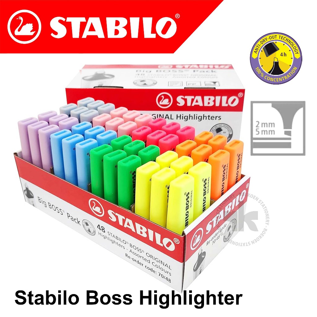 

Stabilo Boss Highlighter Pendek Penanda Warna Buku