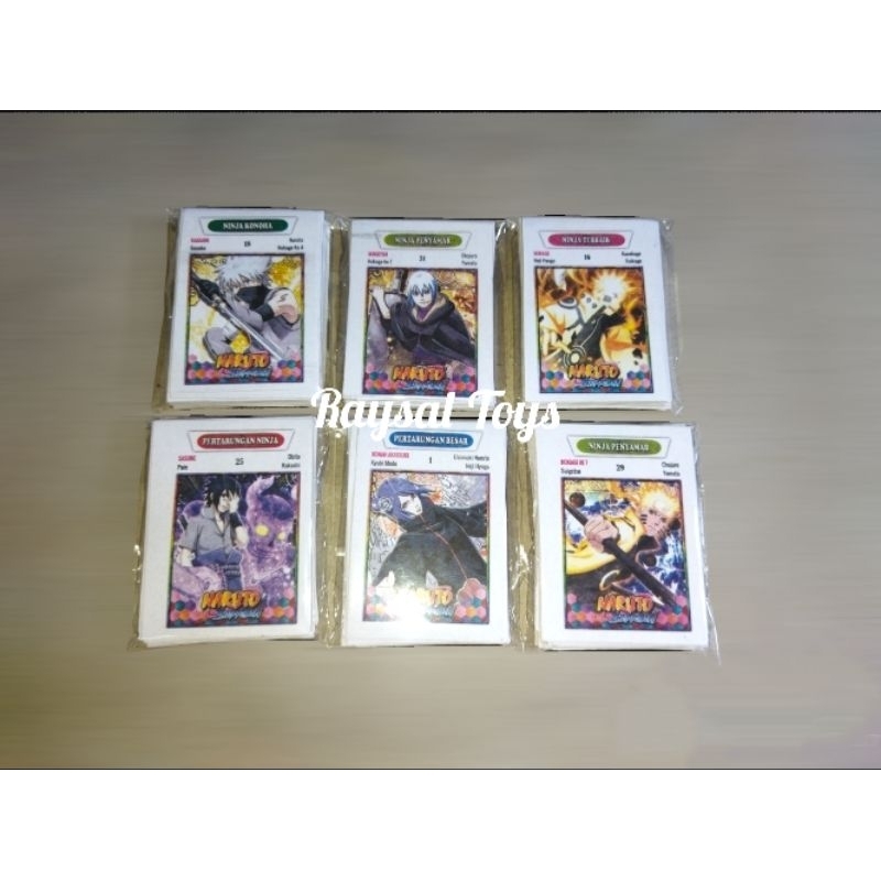 Mainan kartu kwartet atau gambaran karakter Naruto per pack isi 320