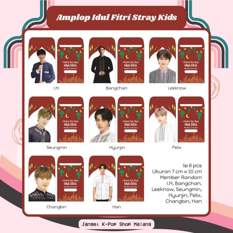 

[ISI 6 PCS] Amplop Lebaran Stray Kids | Amplop Stray Kids | Amplop Hari Raya | Angpao Lebaran | Angpao Hari Raya | Hari Raya Idul Fitri