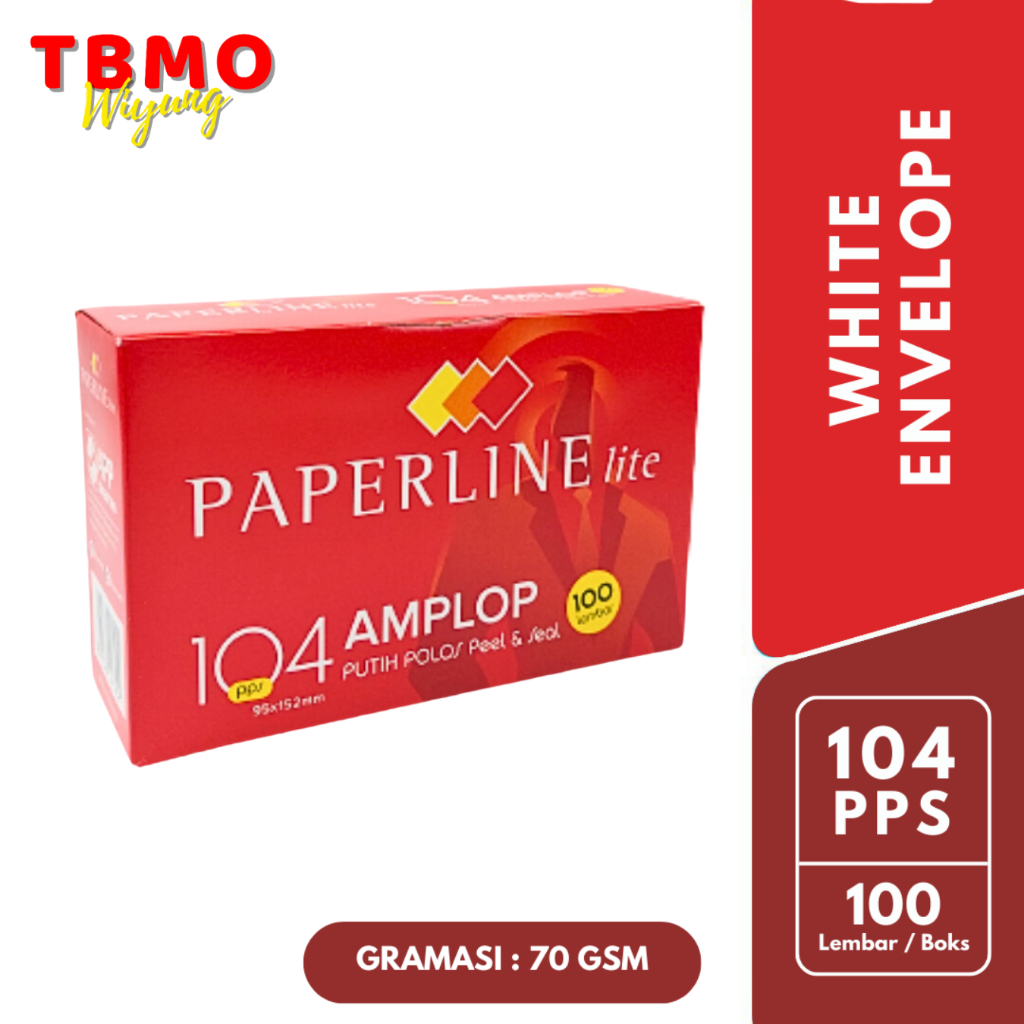 

TBMO Amplop Paperline LITE Merah 104 Polos PPS