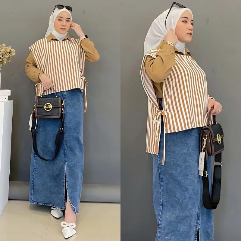 Setelan Rok Wanita Kekinian//Atasan+Bawahan Wanita terbaru